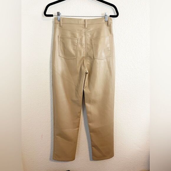 Aritzia Melina straight leg Pants Saville (Camel) Vegan faux Leather trousers 4 - Picture 5 of 9